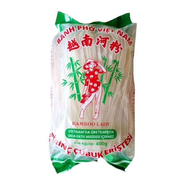 BAMBOO LADY Pirinç Çubuk Eriştesi Vietnamese Rice Stick Noodle 5mm 400 Gr